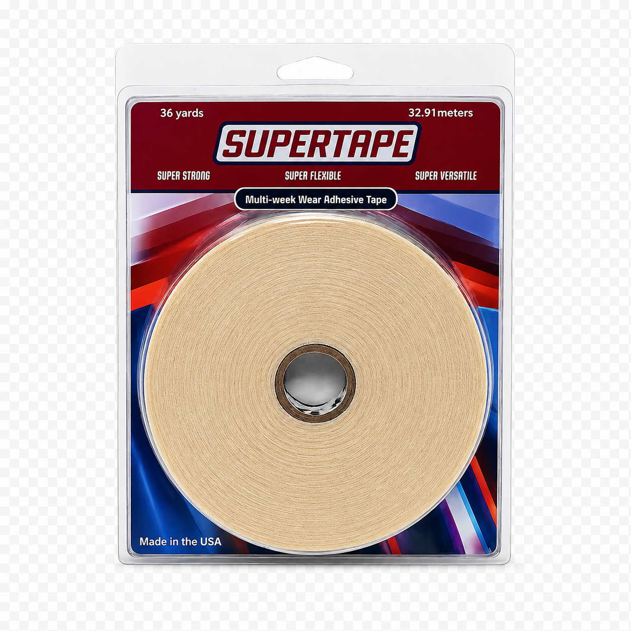 SUPERTAPE Hair System Tape Roll – Strong Hold – Double-Sided Adhesive – Cut to Size