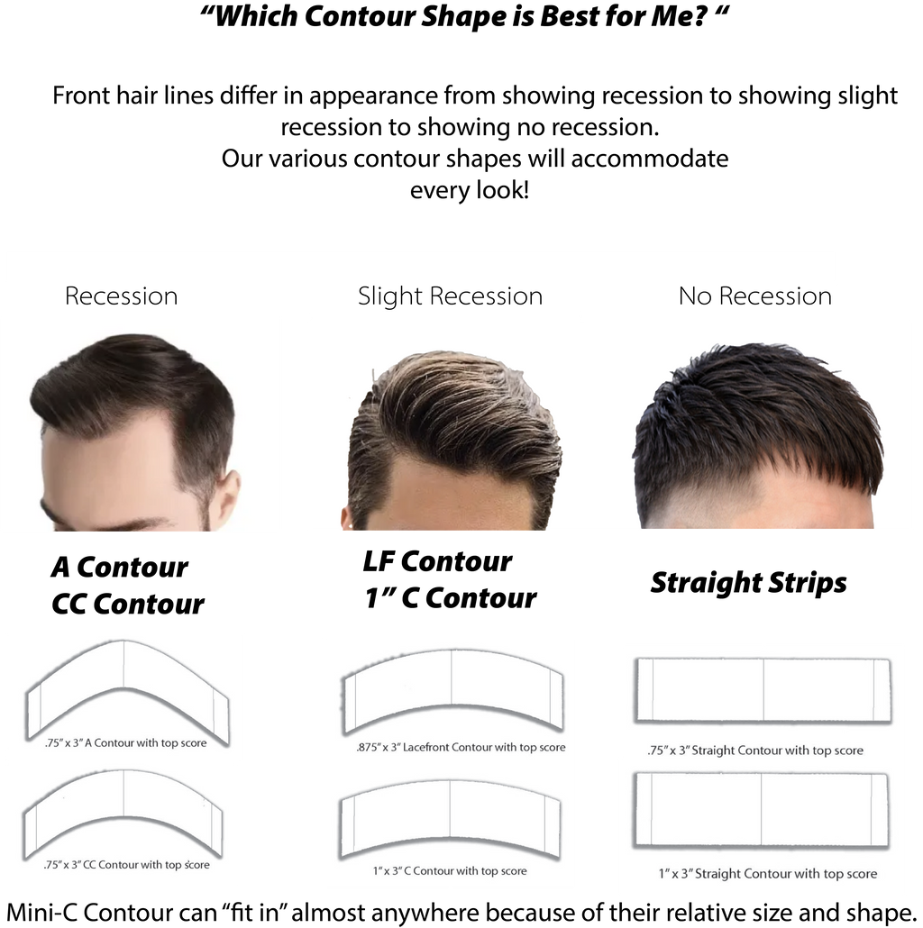 SUPERTAPE Hair System Tape Contours – Strong Hold – Pre-Cut Strips – Double-Sided