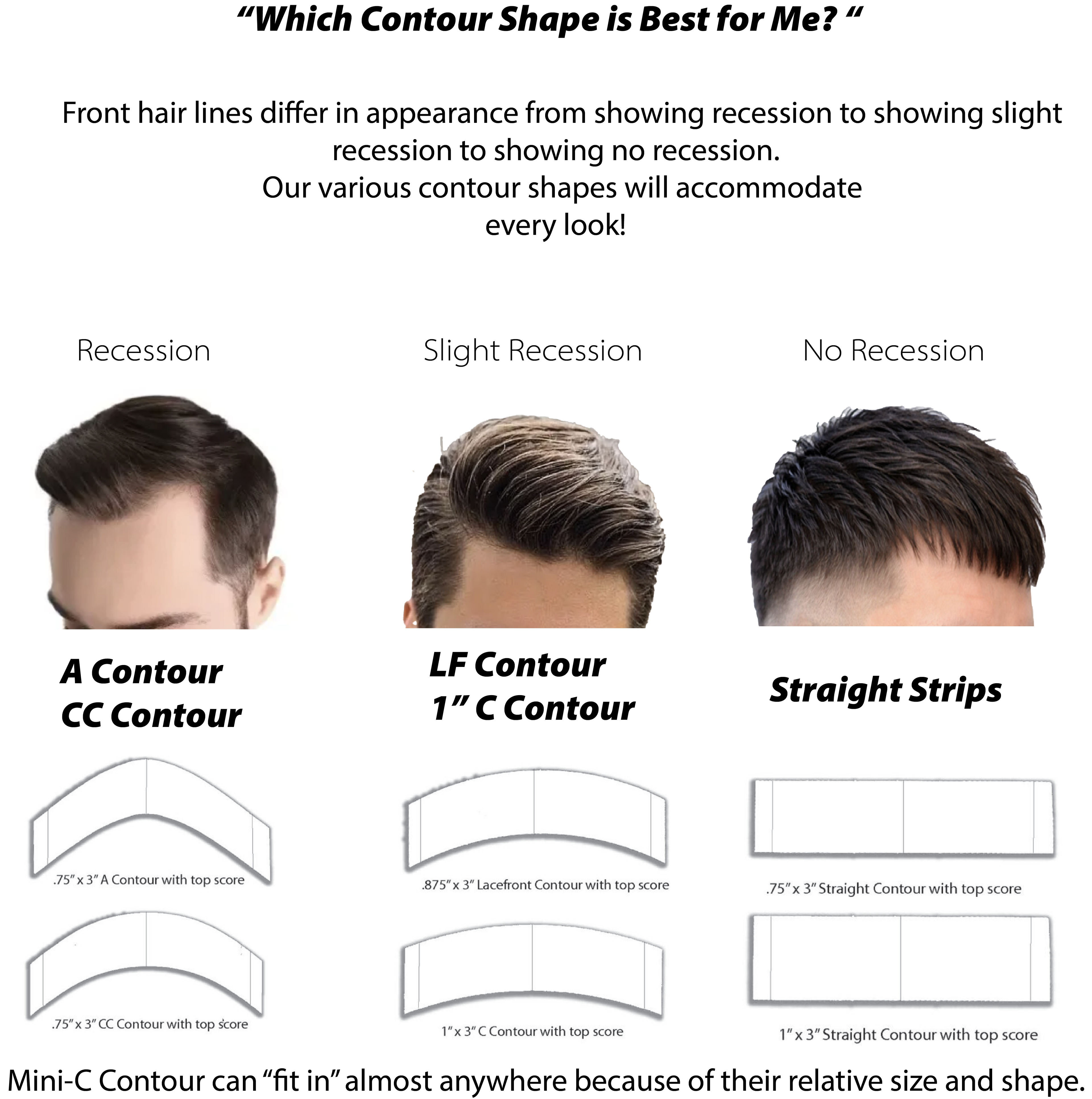 SUPERTAPE Hair System Tape Contours – Strong Hold – Pre-Cut Strips – Double-Sided