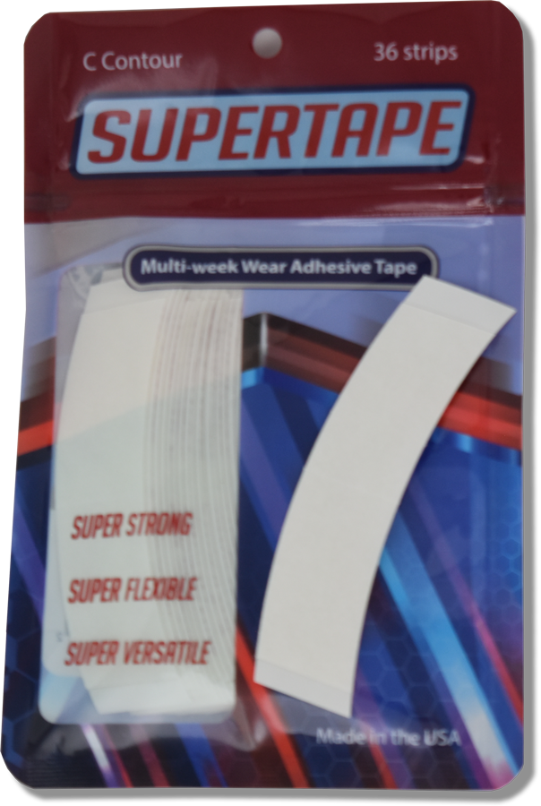 SUPERTAPE Hair System Tape Contours – Strong Hold – Pre-Cut Strips – Double-Sided